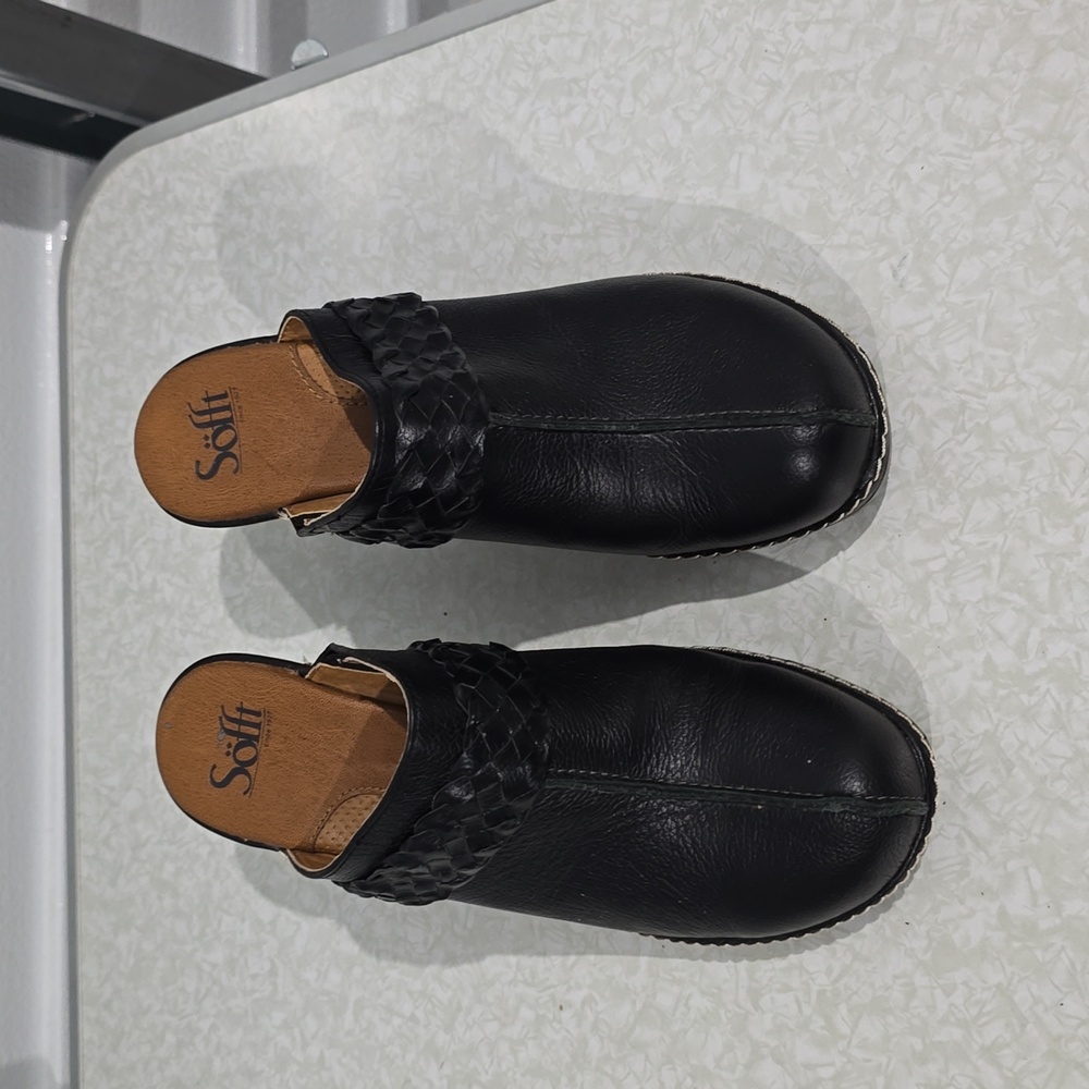 Sofft Black‎ Leather Clogs 9M